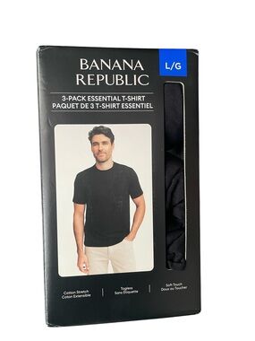 Banana Republic Men’s Black Crew Neck Short Sleeve T-Shirt 3 - Pack